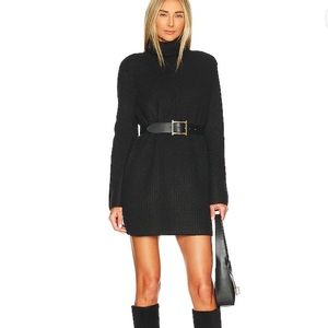 Abbie Mini Sweater Dress in Black by Steve Madden